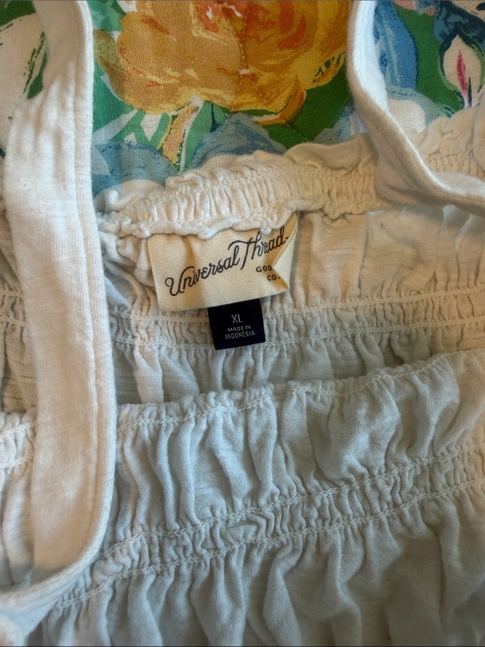 Universal Thread Cream Smocked Ruffle Cami - Picture 2 of 3